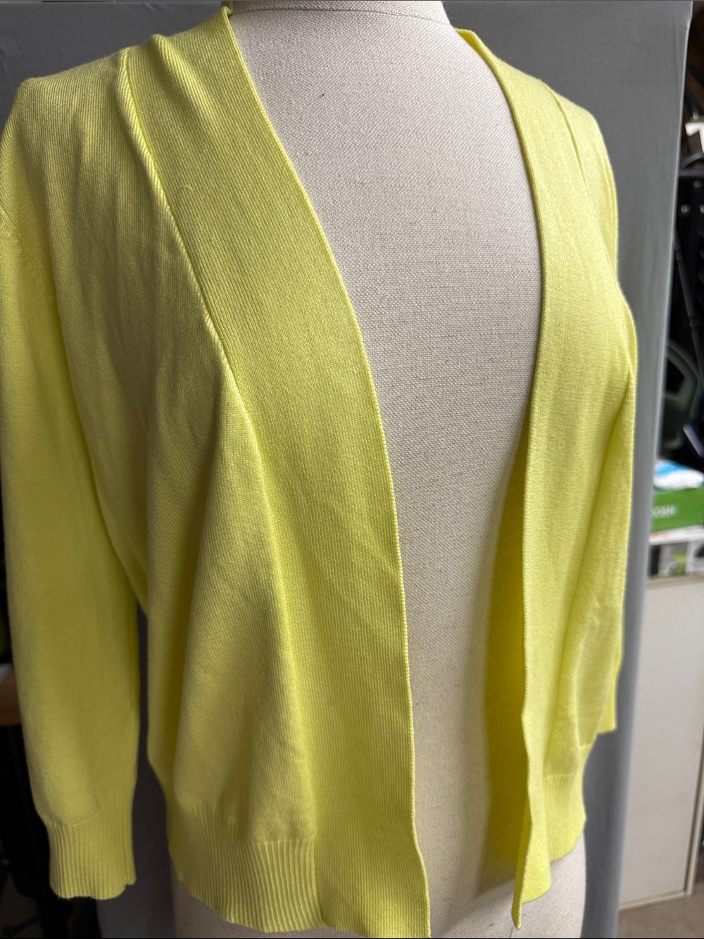 Women's Lightweight Open-Front Shrug style Yellow Cardigan Sweater. Never worn